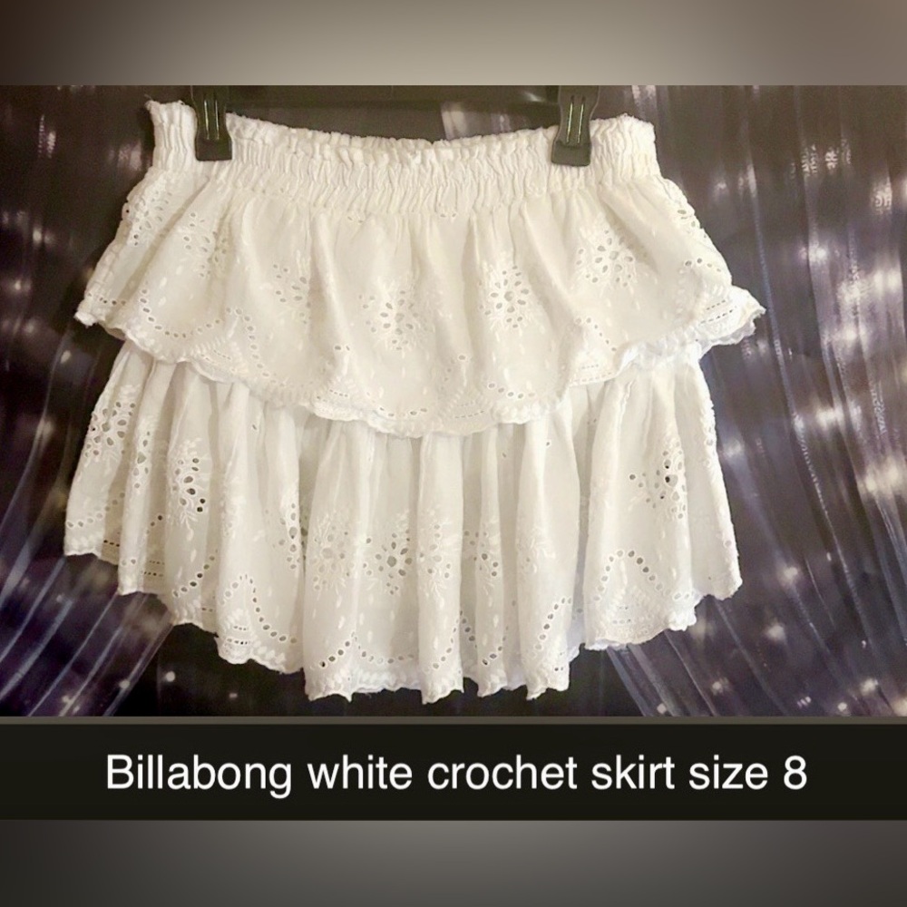 Billabong White Eyelet Mini Skirt